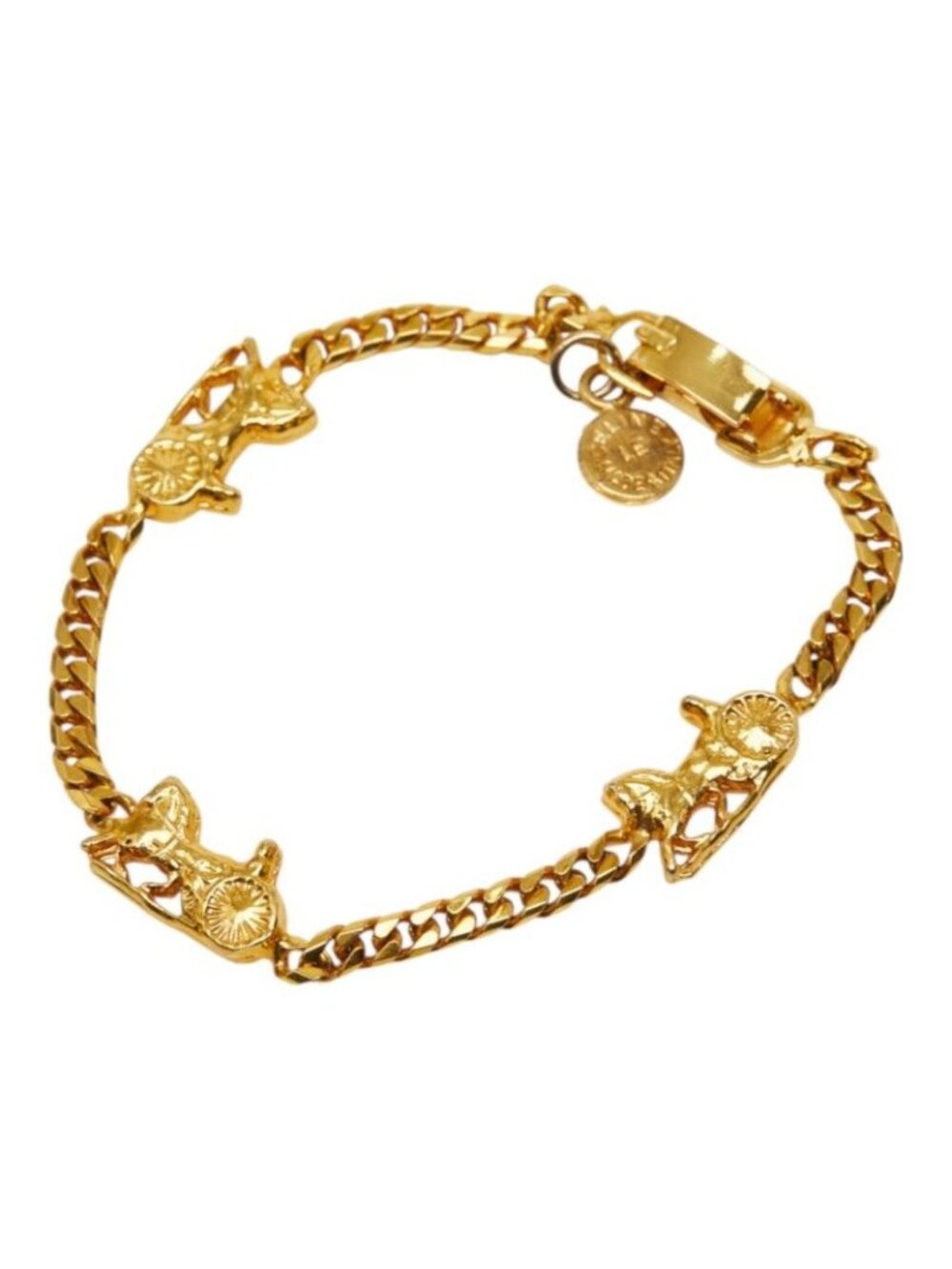 Celine Carriage Motif Chain Bracelet Gold Plated